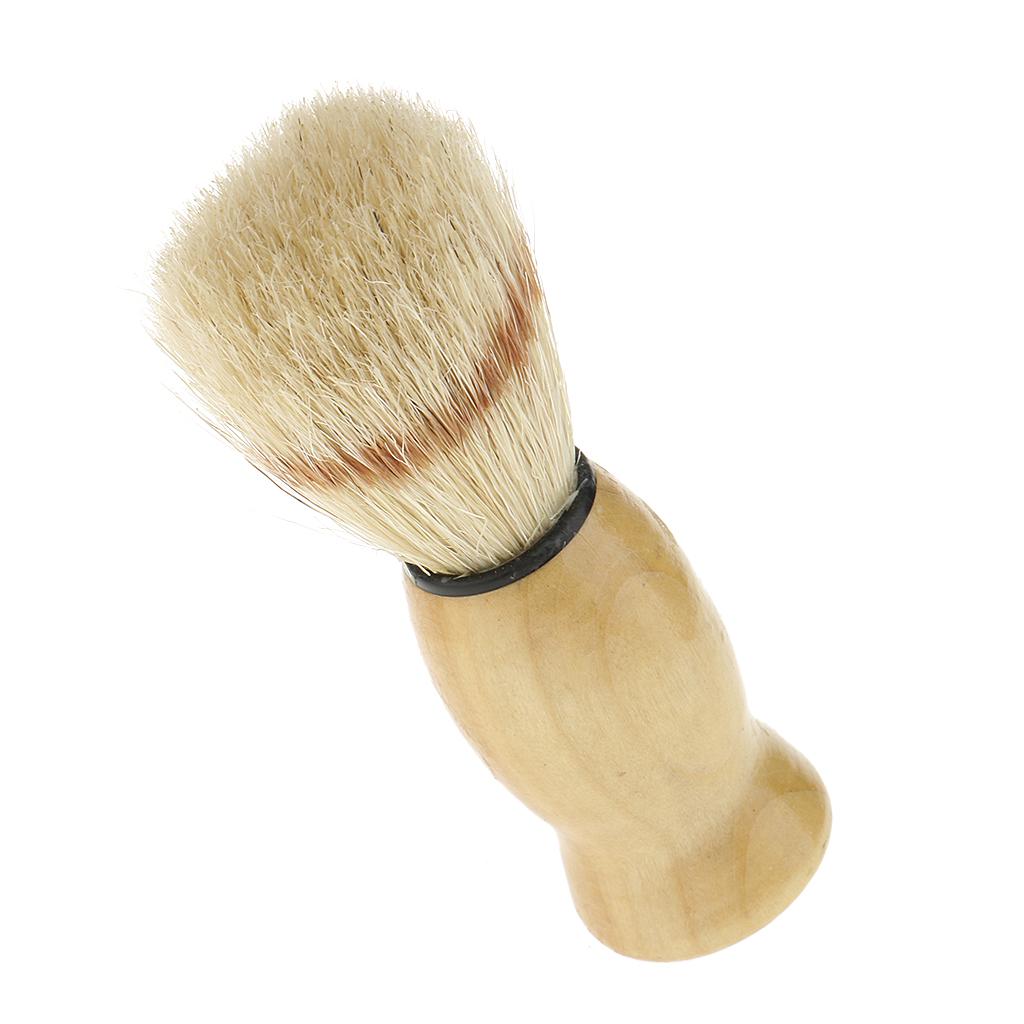 Soft Professional Barber Salon Home Hair Beard Shave Shaving Brush Wooden Handle Tool