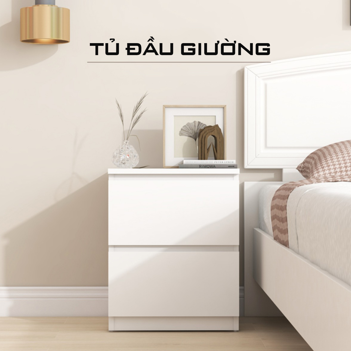 Kệ Tủ Đầu Giường, Táp Đầu Giường Gỗ MDF Cao Cấp, Có Ngăn Kéo