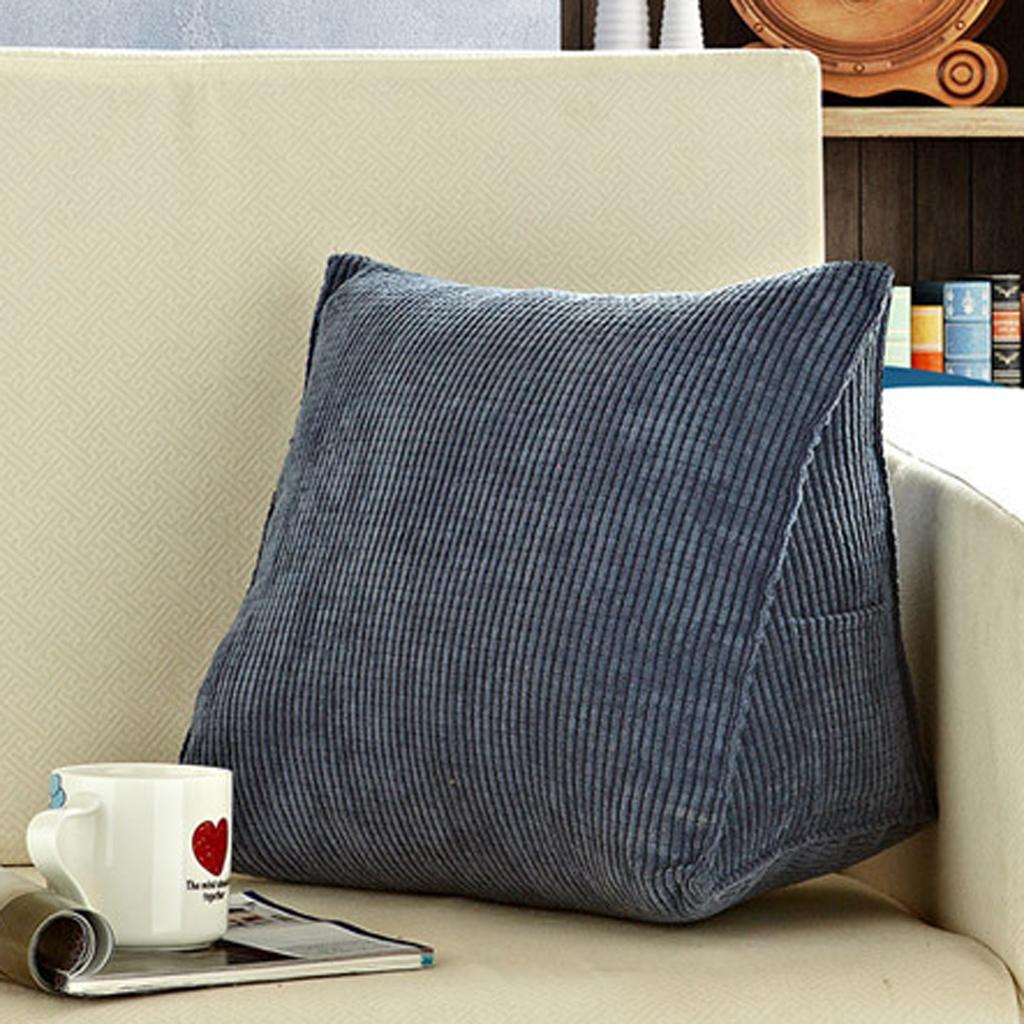 1 Pair Triangular Waist Cushion Lumber Pillow Backrest Pad Office Sofa Decor
