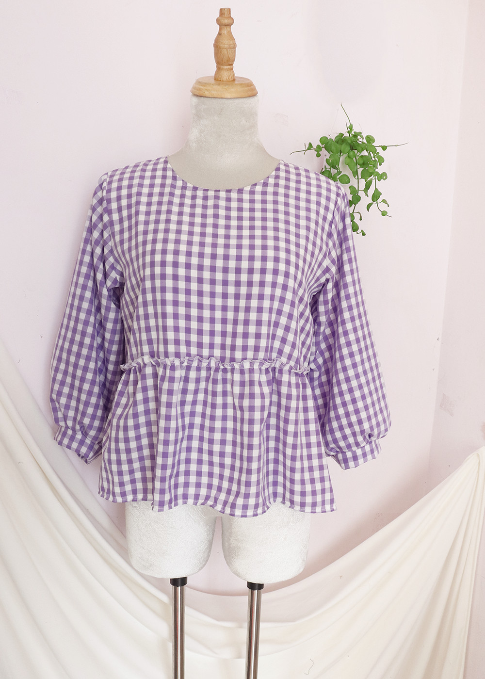 Áo kiểu nữ baby doll màu tím hot trend xinh xắn, dễ thương  RM011