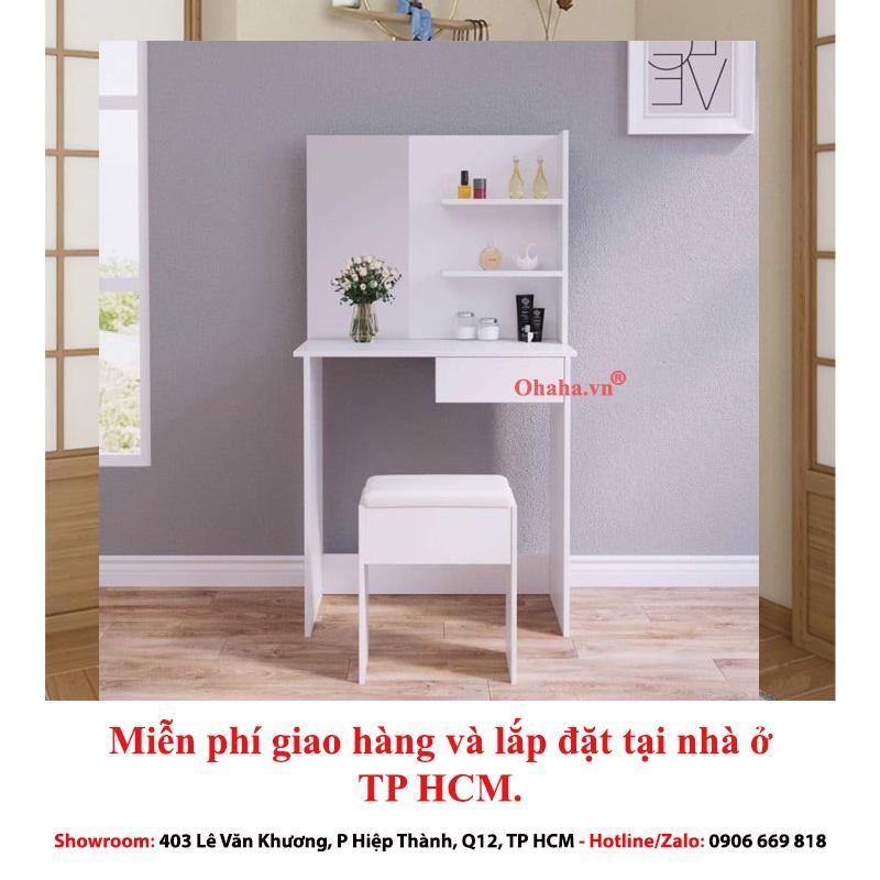 Bàn Trang Điểm Kèm Ghế Cao Cấp OHAHA-017 - Màu Trắng