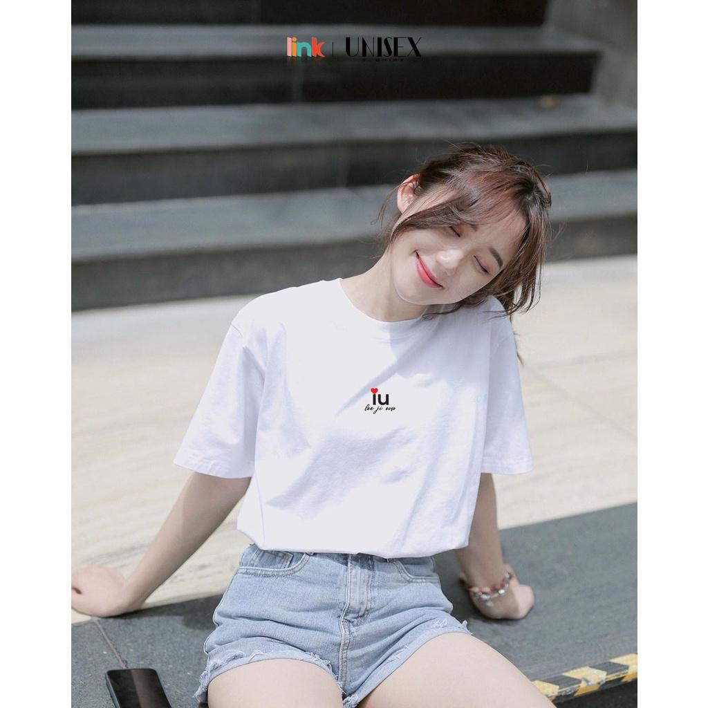 Áo nữ IU nhỏ xinh cute dáng rộng unisex (Trắng)