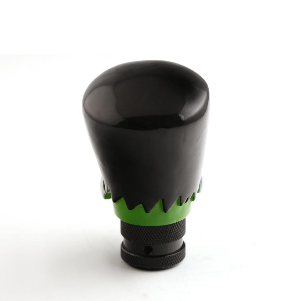 Universal Car Manual Gear Shift Lever Head Scar Eyebrow Skull Shifter Green