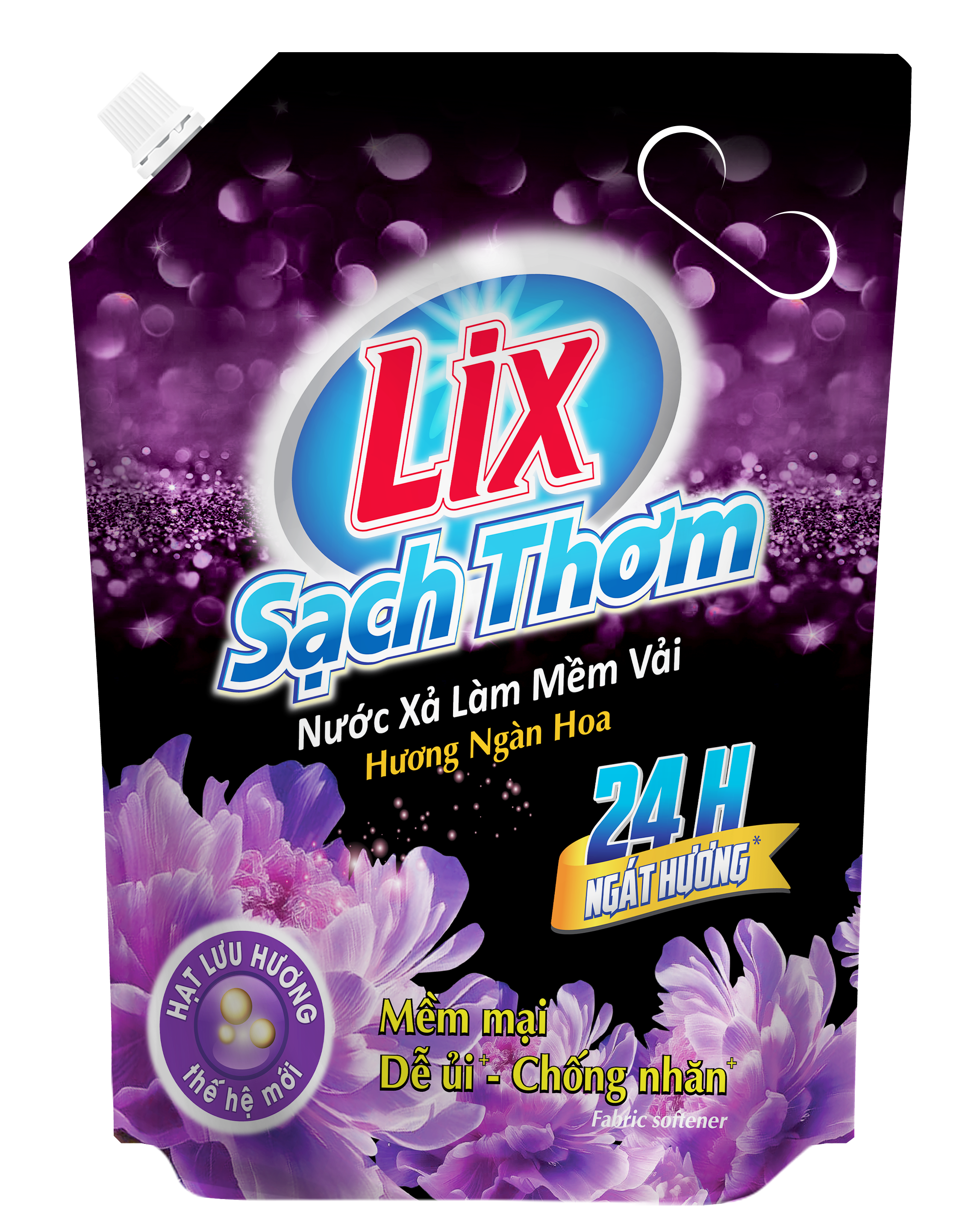 Nước xả làm mềm vải Lix sạch thơm hương ngàn hoa túi 2.2L - 17702