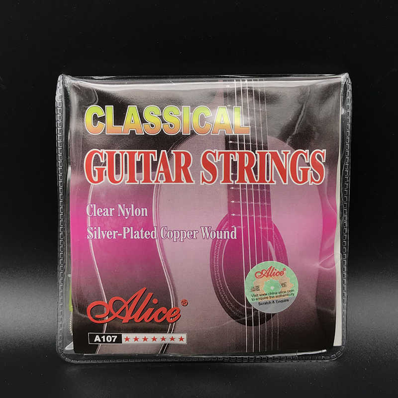 Bộ 6 dây đàn guitar classic Alice A107 và Capo guitar PBA105