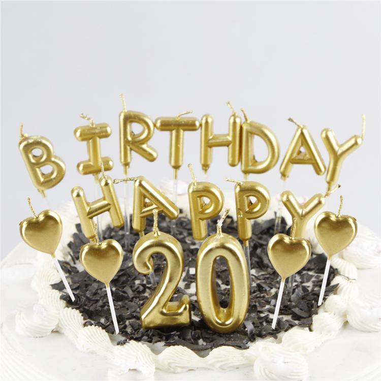 Nến cắm trang trí bánh sinh nhật Chữ Cái Happy Birthday