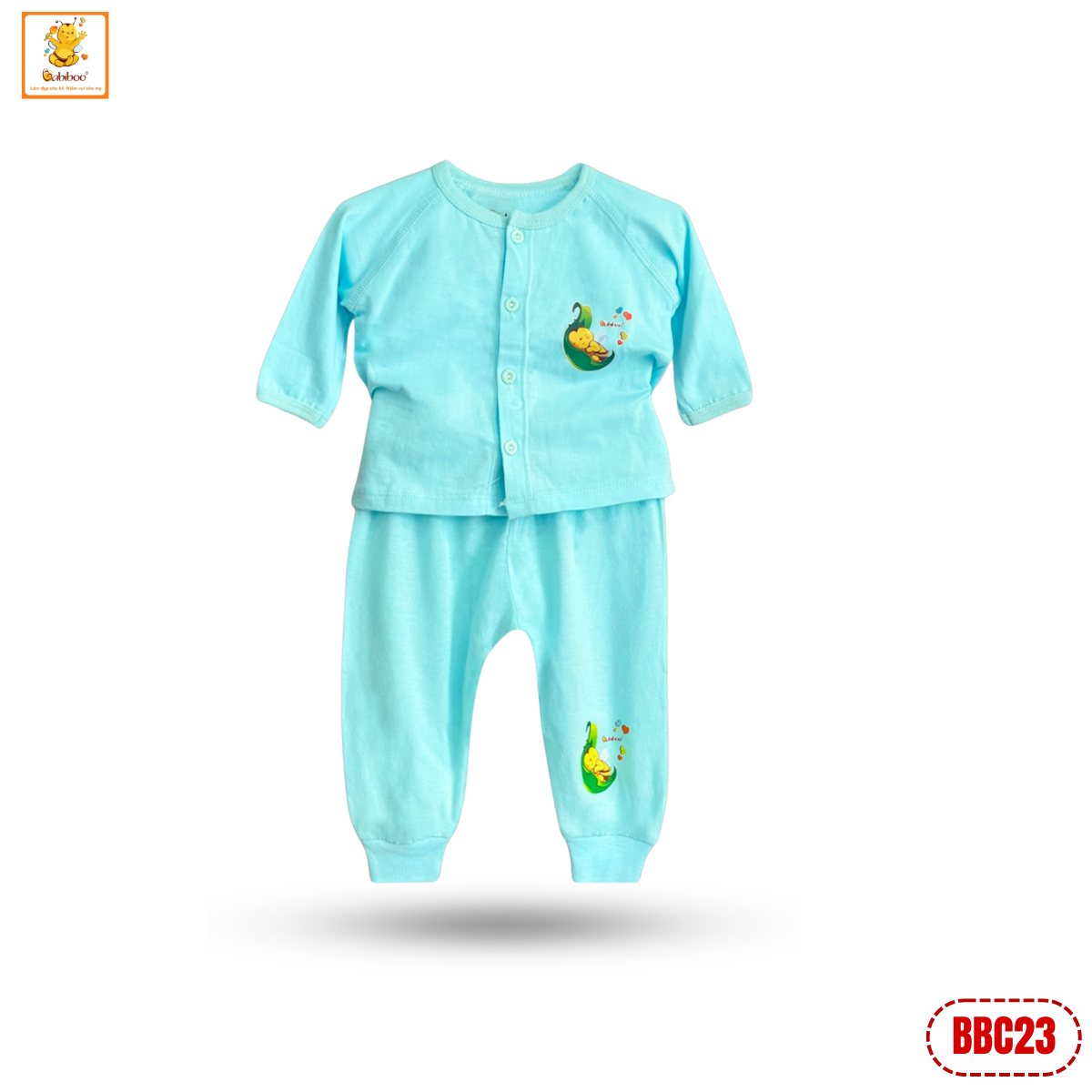Quần áo sơ sinh bé trai Babiboo bộ dài tay cho bé chất cotton tự nhiên, thấm hút tốt BBC23