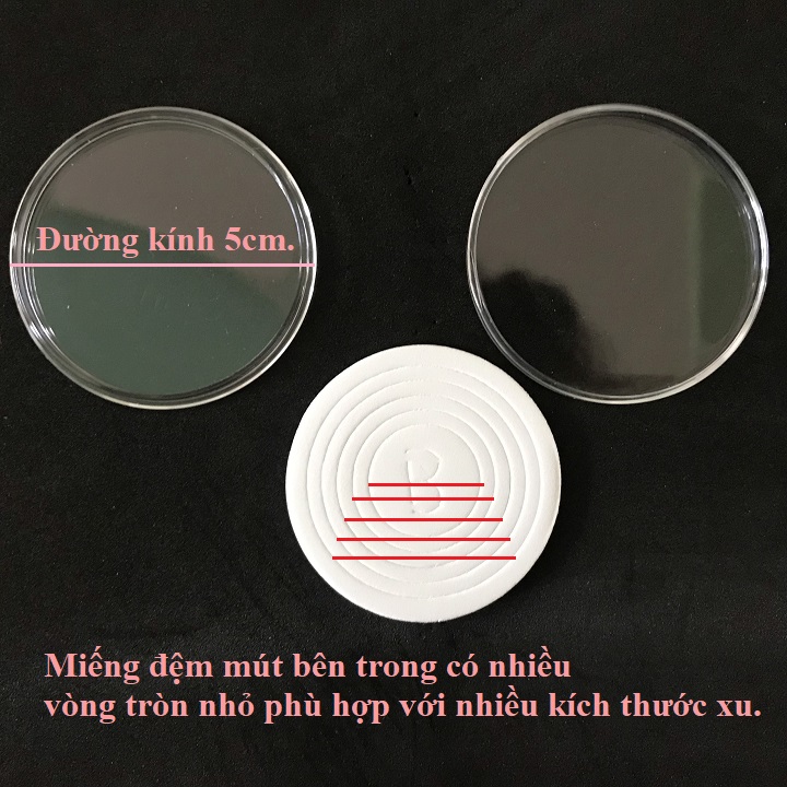 Hộp 20 Capsule Tròn đựng xu trong suốt, để bảo quản đồng xu sưu tầm tránh cho xu bị bụi, oxy hóa, ố màu - SP001259