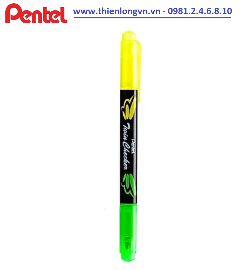 Bút nhớ dòng 2 đầu Pentel – SLW8 màu vàng - xanh lá