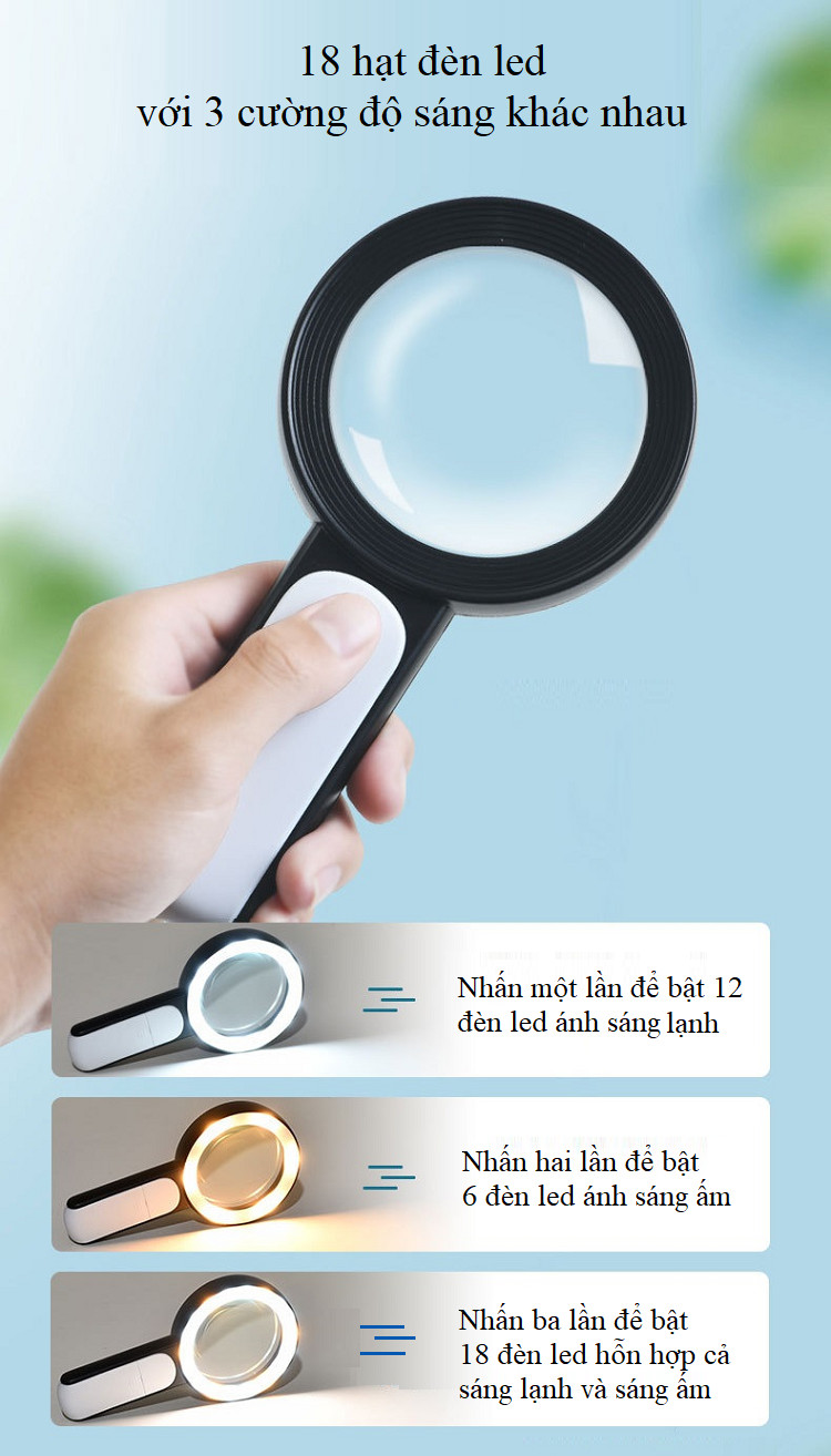Kính Lúp Cầm Tay Có Đèn K2290-18