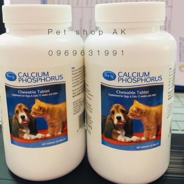 Calcium Phosphorus / Canxi viên cho Chó mèo - hộp 50 viên, nhập Mỹ