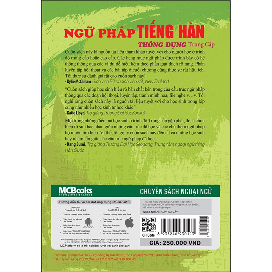 Ngữ Pháp Tiếng Hàn Thông Dụng -  Trung Cấp