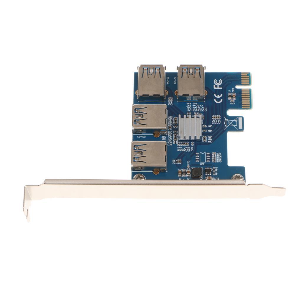 2X PCI Card USB PCI E 4 Ports HUB Adapter Card Internal Network Controller