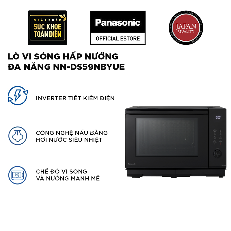 Lò vi sóng hấp nướng đa năng với công suất cao và dung tích lớn 27L Panasonic NN-DS59NBYUE - Hàng chính hãng