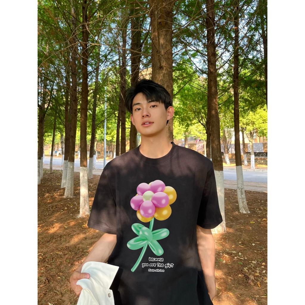 Áo thun nữ form rộng AT407 chất vải cotton in graphic - Be