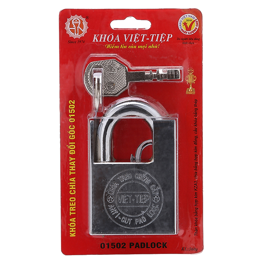 Ổ Khoá Việt Tiệp Loại Lớn 77 x 50 Ống Phi 8mm
