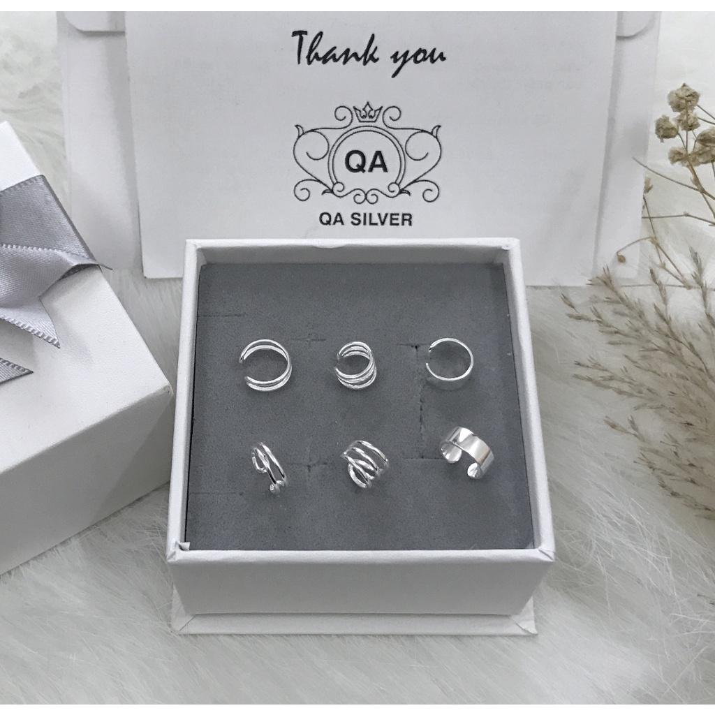 Khuyên tai bạc 925 kẹp vành không cần lỗ layer bông nam nữ S925 EARCUFF Silver Earrings QA SILVER EA201202