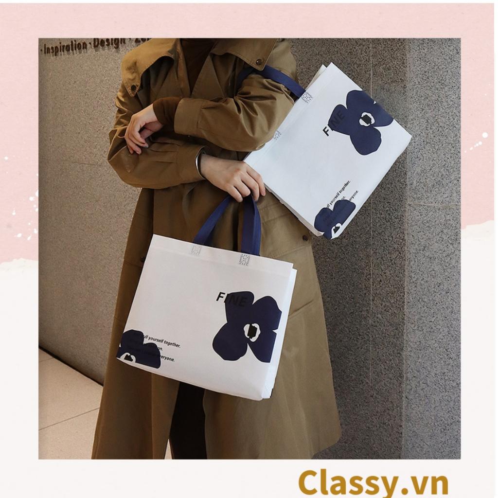 Túi Tote Classy size khổng lồ; chất liệu vải không dệt, hàng dầy chịu tải 40kg, in hình hồng hạc vintage T588