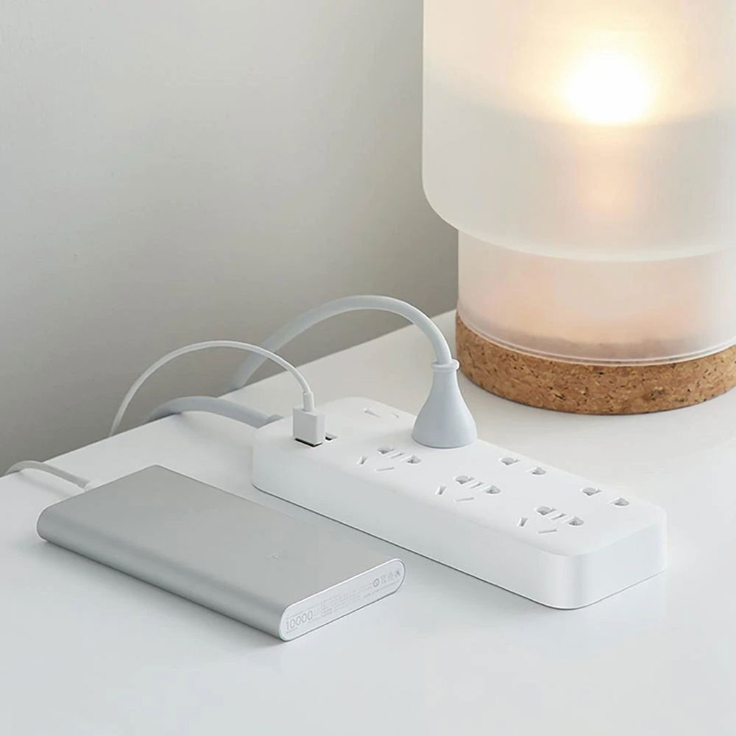 Ổ cắm điện Xiaomi Zmi CX05 6 cổng AC 2 cổng USB sạc nhanh tối đa 18W dài 1.8m - Hàng Nhập Khẩu