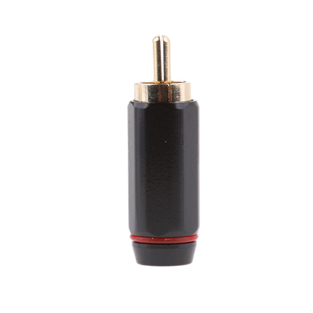2 Pieces Audio Mono Female to RCA Male Plug Gold Plated Audio Adapter