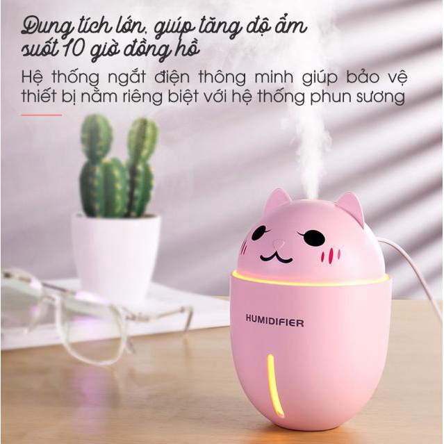 Máy phun sương tạo ẩm Mèo con HUMIDIFIER CAT - có thể dùng với tinh dầu