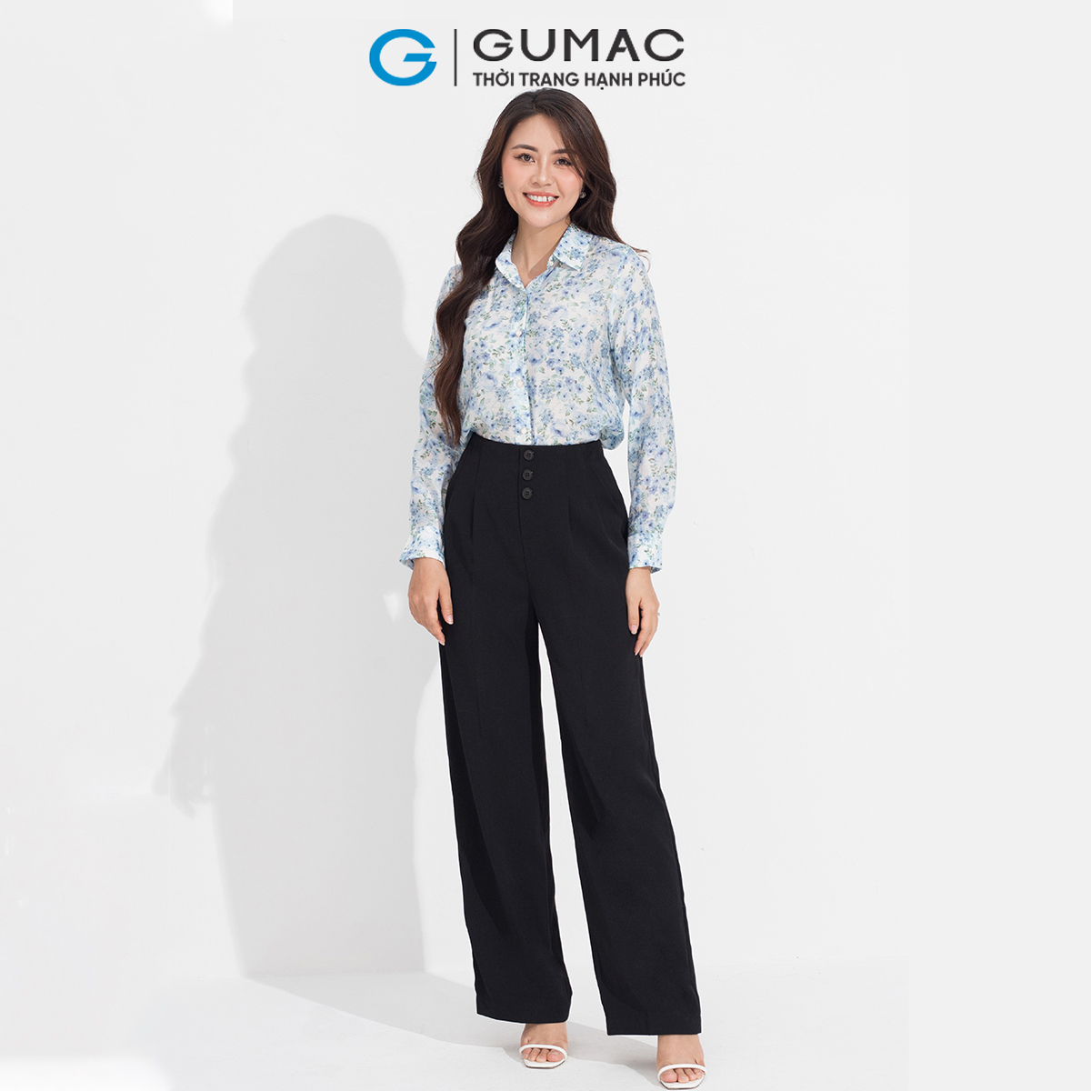 Áo sơ mi họa tiết GUMAC AD05020