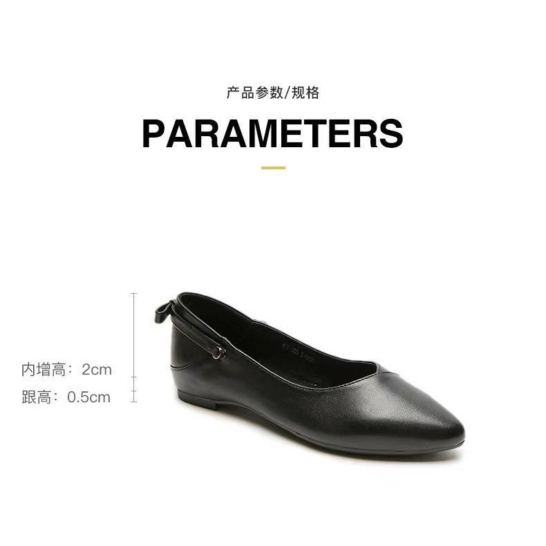 PLOVER woodpecker soft sole single shoe flat sole 2022 new pointy spring style spring soft leather lady spring and autumn