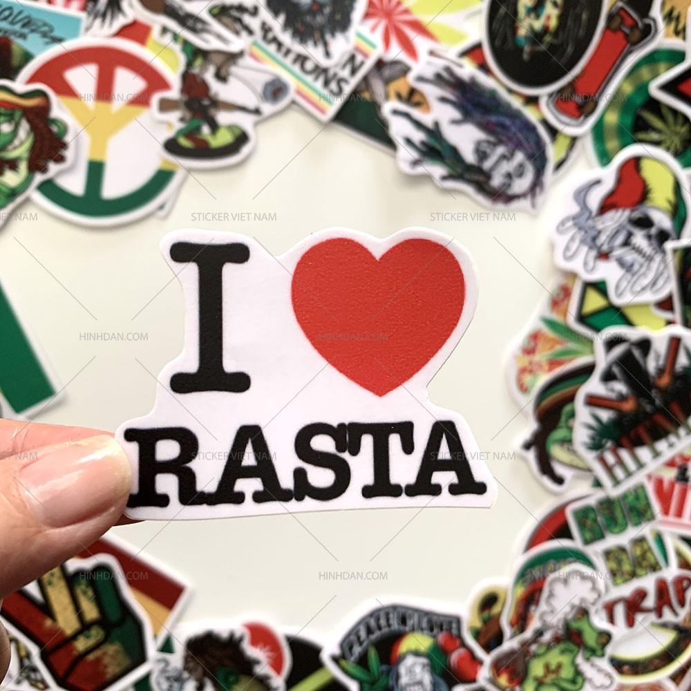 Sticker Rasta Xanh Đỏ Vàng - Dán Trang Trí - Chất Liệu PVC Cán Màng Chất Lượng Cao Chống Nước, Chống Nắng, Không Bong Tróc Phai Màu