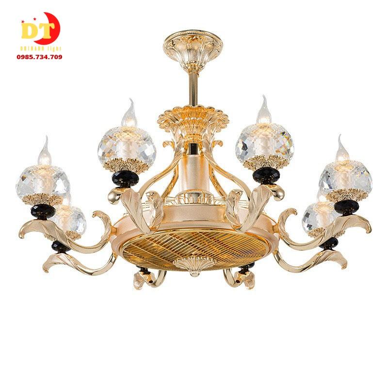 Đèn chùm nến phòng khách 8 tay độc lạ phong cách hiện đại DQM