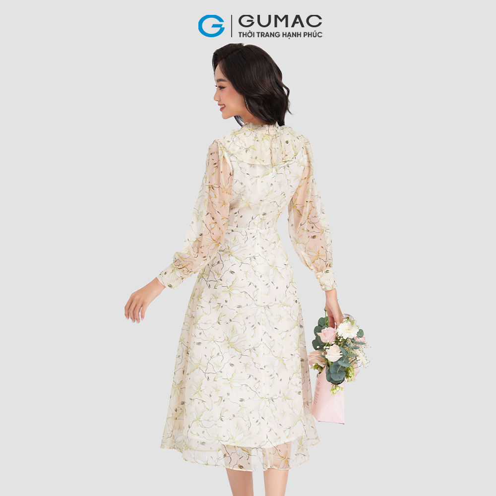 Đầm bâu kiểu bèo nhún GUMAC DD03005