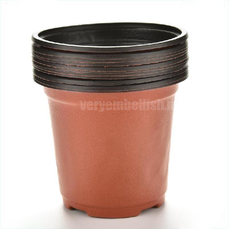 Set 5 chậu, set 10 chậu nhựa trồng cây hai màu, chậu nhựa mỏng màu nâu dùng trồng cây con, ươm hạt, ươm cây