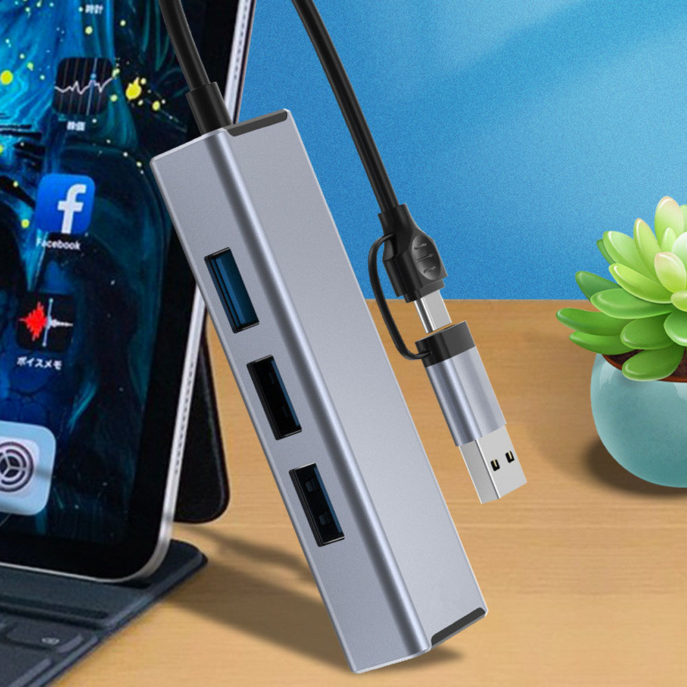 Cáp Chuyển Đổi 2 Đầu USB/ Type C Ra Mạng Lan RJ45 1000Mbps/Gigabit Ethernet SeaSy, Chuyển Đổi 2 Đầu USB/ Type C Ra Mạng Lan, Tích Hợp 3 Cổng USB 3.0, Tốc Độ Truyền 1000Mbps, Tương Thích Với Các Mạng Internet Và Hệ Điều Hành - Hàng Chính Hãng