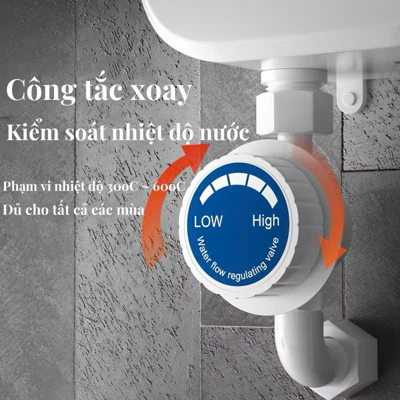 Bộ Máy Nước Nóng Trực Tiếp Kèm Vòi Sen LCD Cao Cấp, Chống Giật ELCB Loại Xin Phong Cách Châu Âu