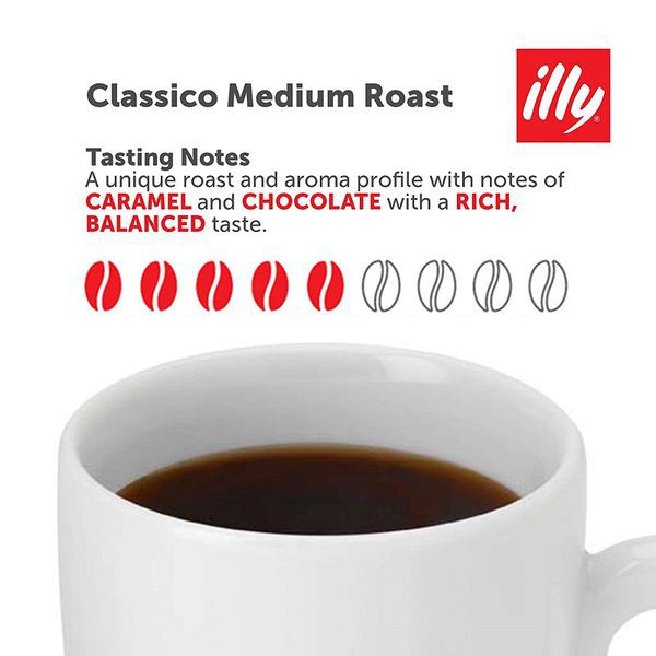 Cà phê bột Illy Coffee Filter Classico roast - 250gr -Dành cho Americano , filter coffee với vị ngọt kéo dài và hương thơm tinh tế của caramel, hoa cam và hoa nhài.