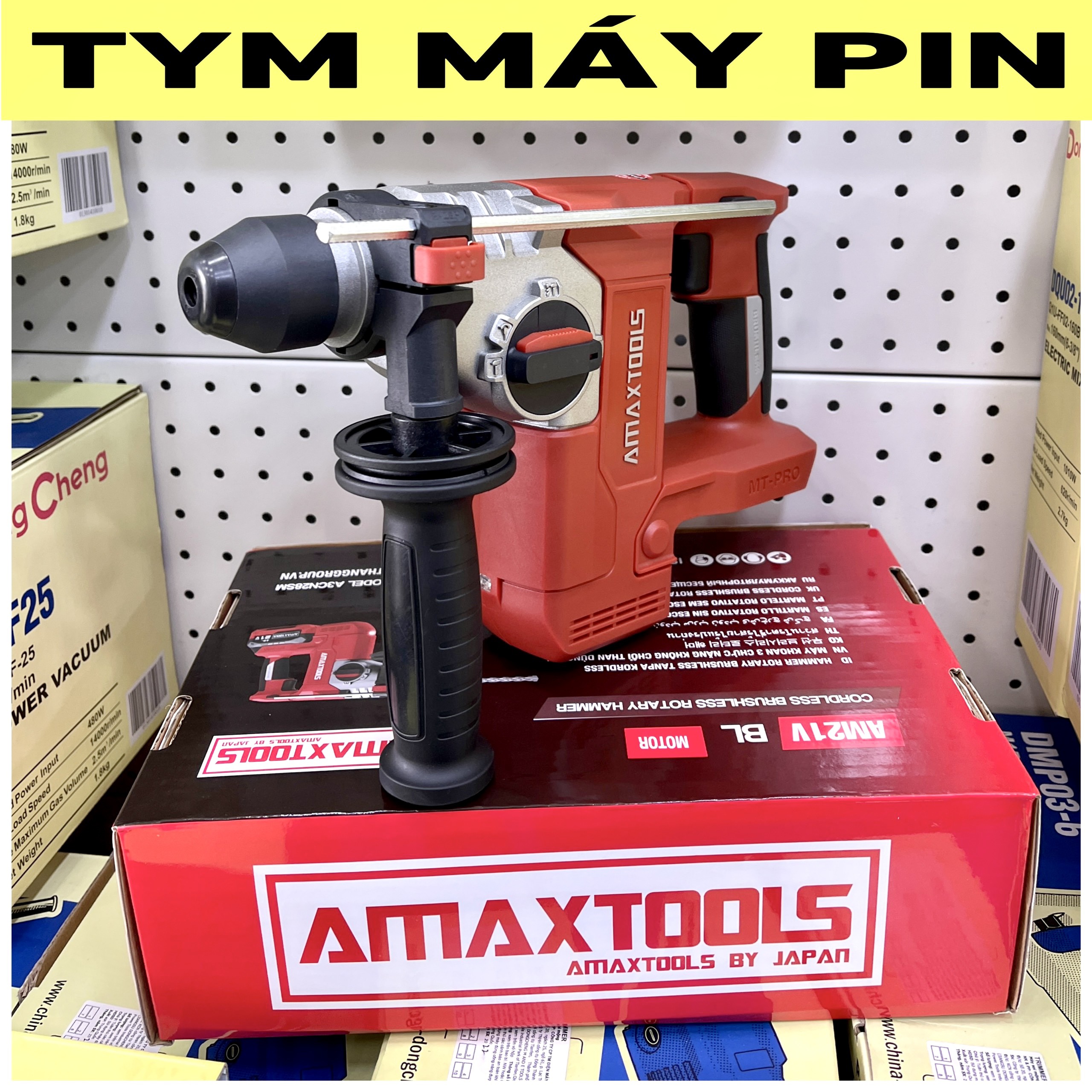 (Tặng pin 4Ah + áo)  Thân Máy khoan bê tông pin 3CN Amaxtools A3CN28SM – chưa pin sạc