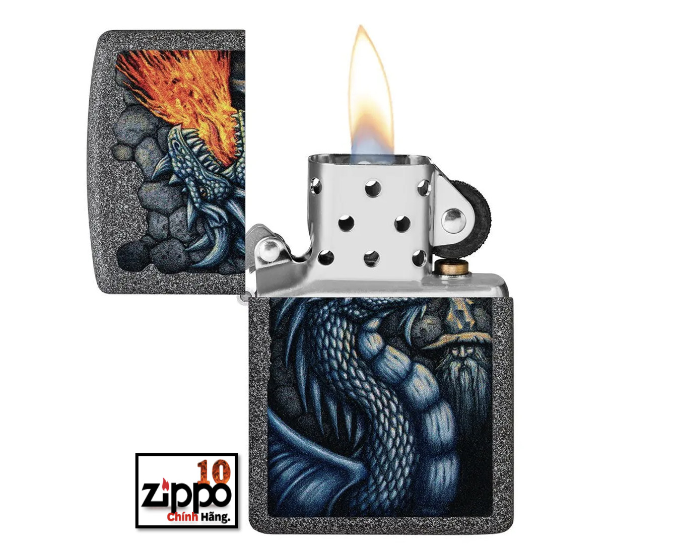Bật lửa ZIPPO 49776 Fiery Dragon Design - chính hãng 100%