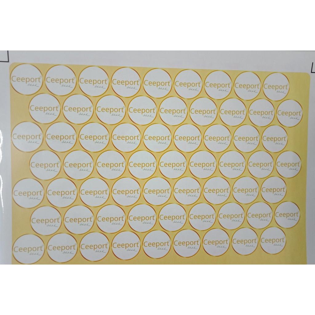 72 Sticker Thanh Tẩy Ceeport - Logo Halfcut tròn 3cm chống thấm bề mặt