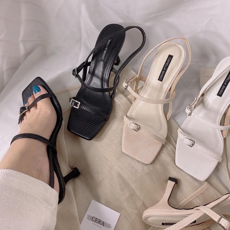 GIÀY SANDAL 2 KHOÁ GÓT NHỌN CAO DƯỚI 7 PHÂN QUAI MẢNH THÍCH HƠP VĂN PHÒNG, ĐI CHƠI