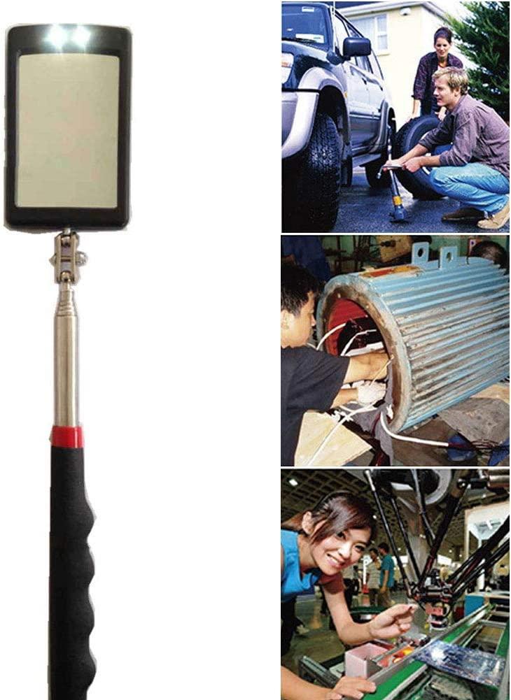 Gương kính thiên văn bằng kính thiên văn với 2 đèn LED ánh sáng, tay cầm đệm linh hoạt và không có, công cụ kiểm tra xe hơi