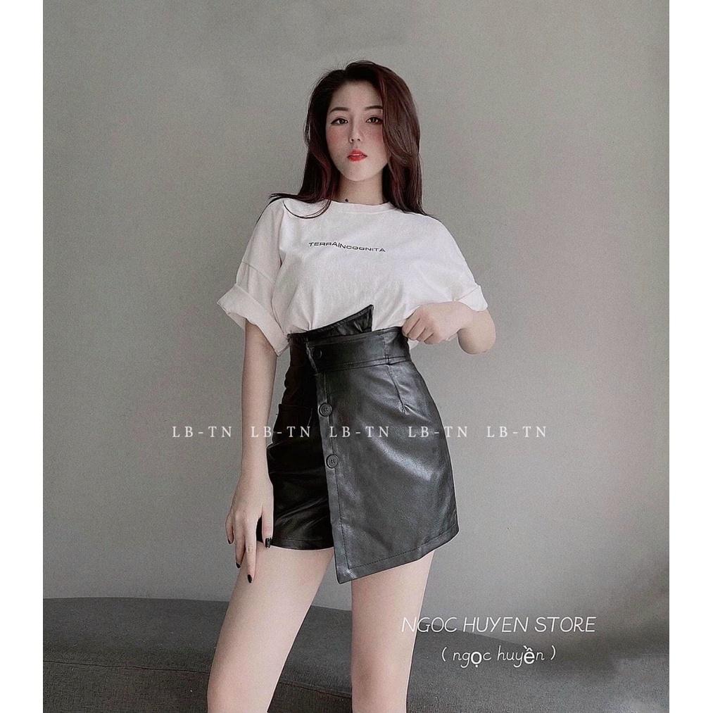 CHÂN VÁY DA CẠP CAO VẠT CHÉO-CHÂN VÁY DA KIỂU ĐẸP