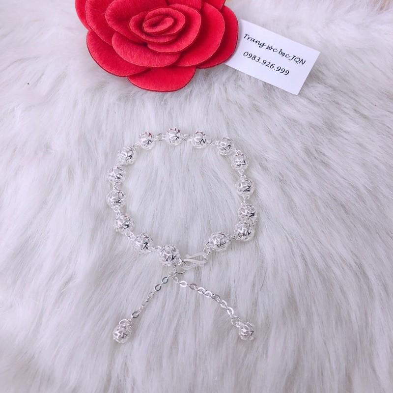 Lắc tay nữ bạc ta quả cầu kim tiền may mắn