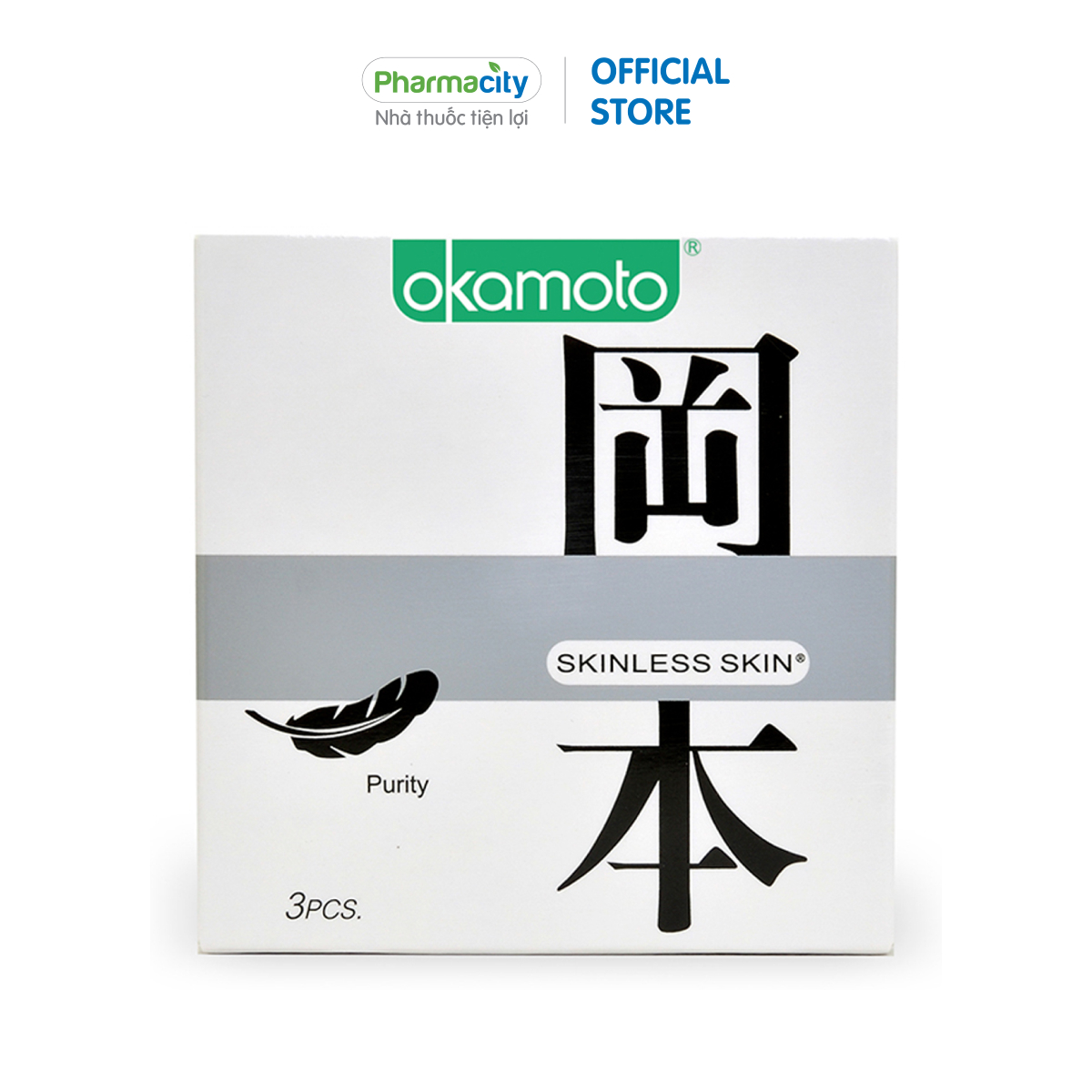 Bao cao su Okamoto Skinless Skin Purity (3 cái/hộp)