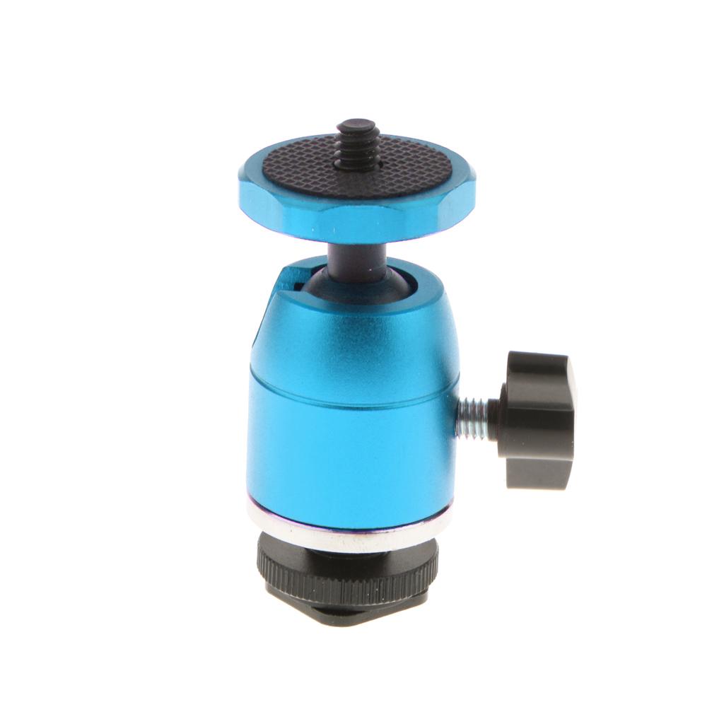 360° Swivel Ball Head 1/4''Screw Mount Tripod Hot Shoe for DSLR/SLR Black