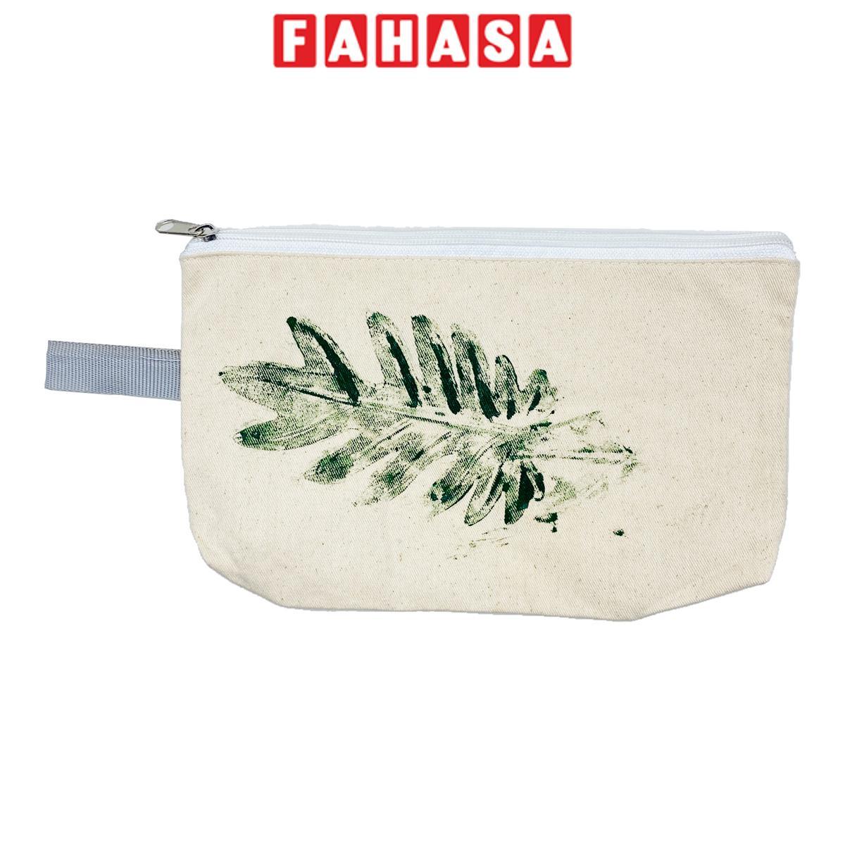 Túi Bút Vải Canvas In Hoa Lá Tươi - 2 Mặt - Saigon Zerowaste - Mẫu 9