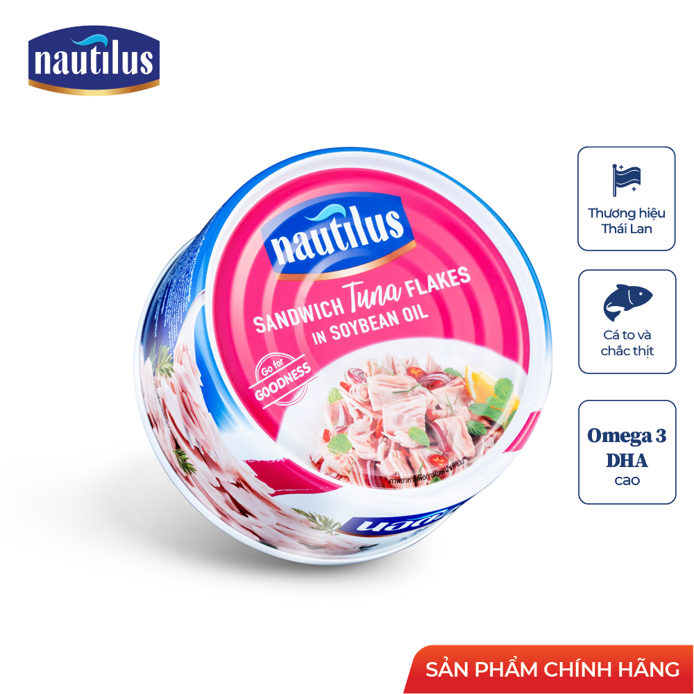 Combo 8 lon Cá Ngừ Nautilus xắt lát ngâm dầu đậu nành