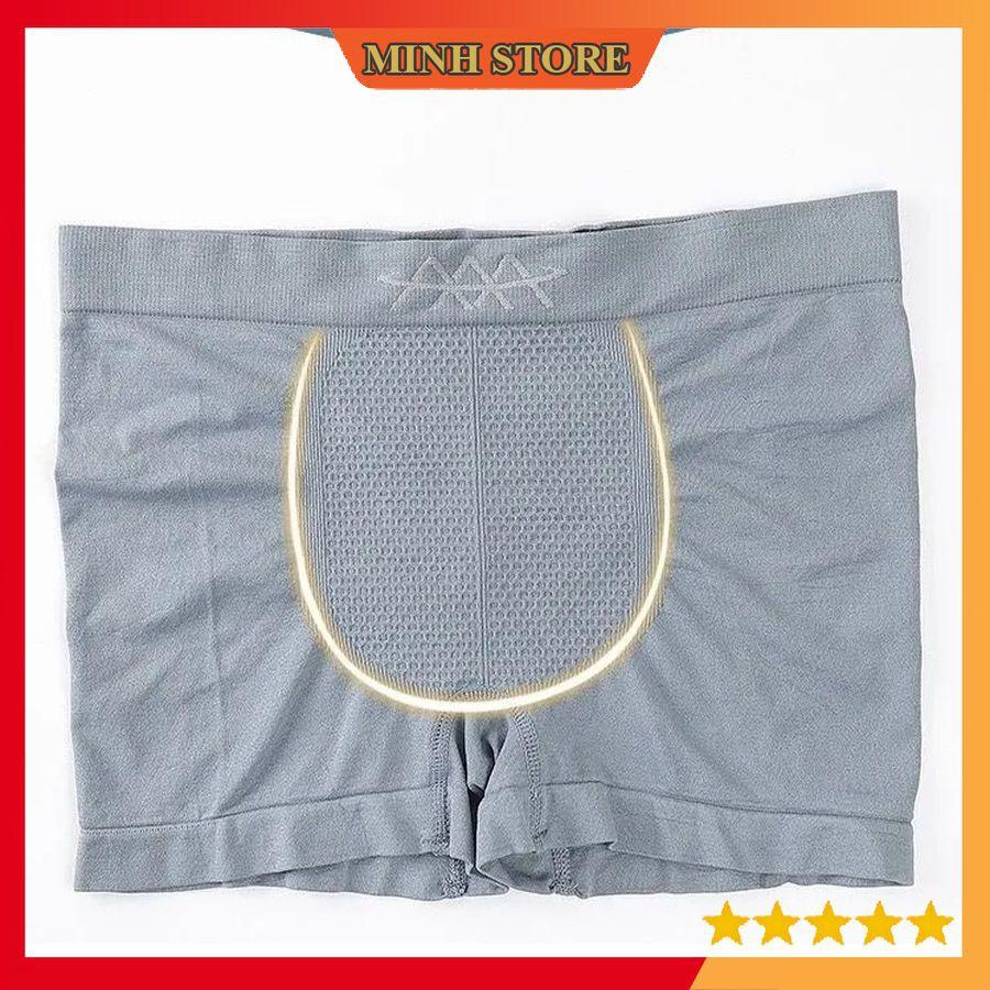 Quần lót nam boxer dệt kim 3A, Quần sịp đùi nam boxer cotton thoáng khí thời trang 43-75 kg (che tên) SA01 - Minhstore66