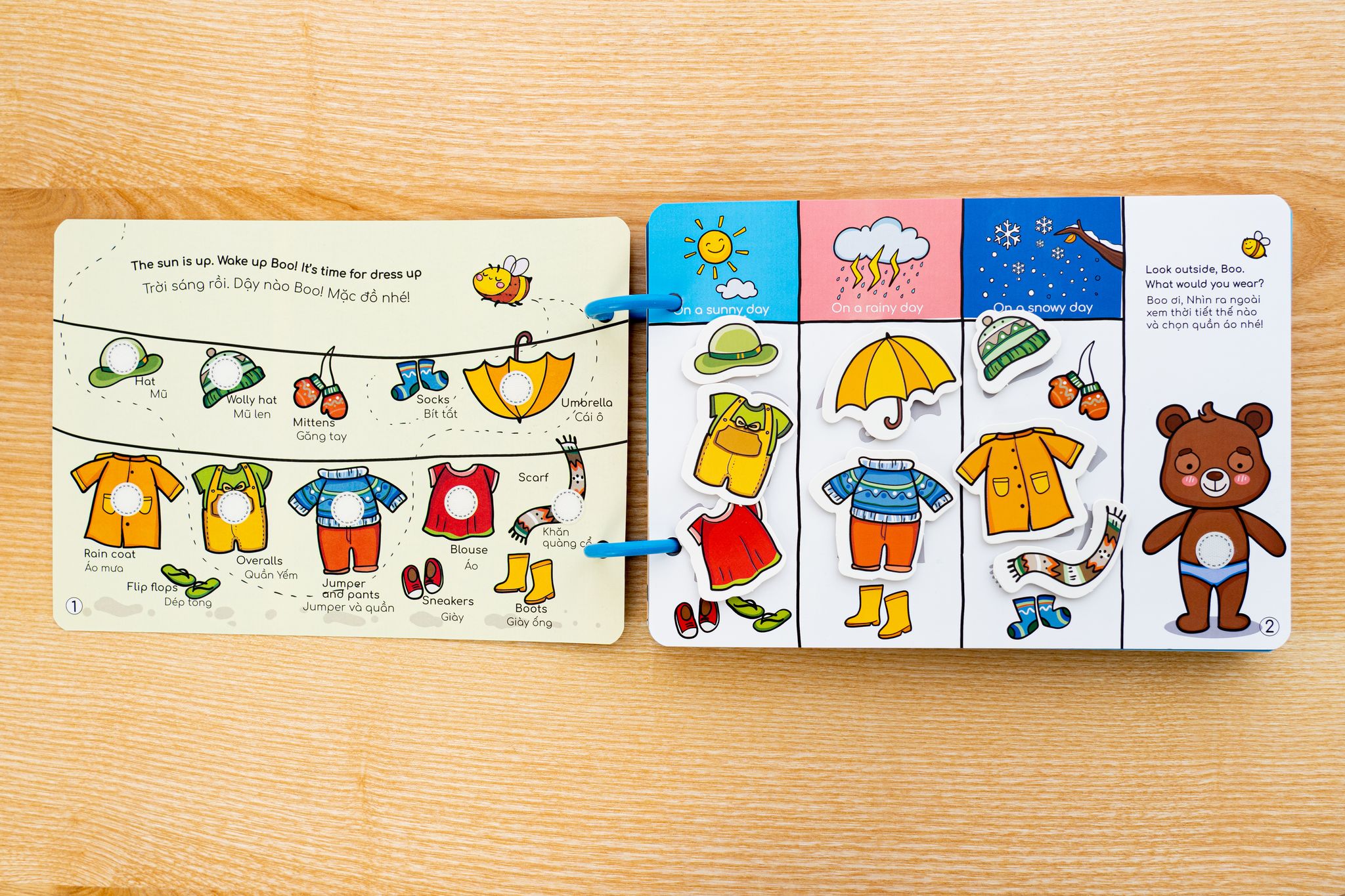 Học liệu bóc dán montessori busy book cho bé Lalala Baby song ngữ Anh Việt