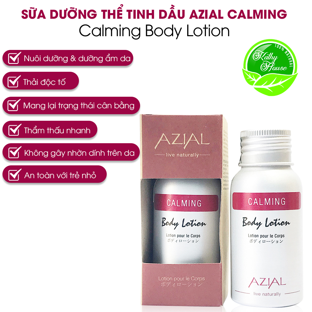 Sữa dưỡng thể thiên nhiên AZIAL Calming Body Lotion, dưỡng ẩm, giải độc tố, chai 50ml