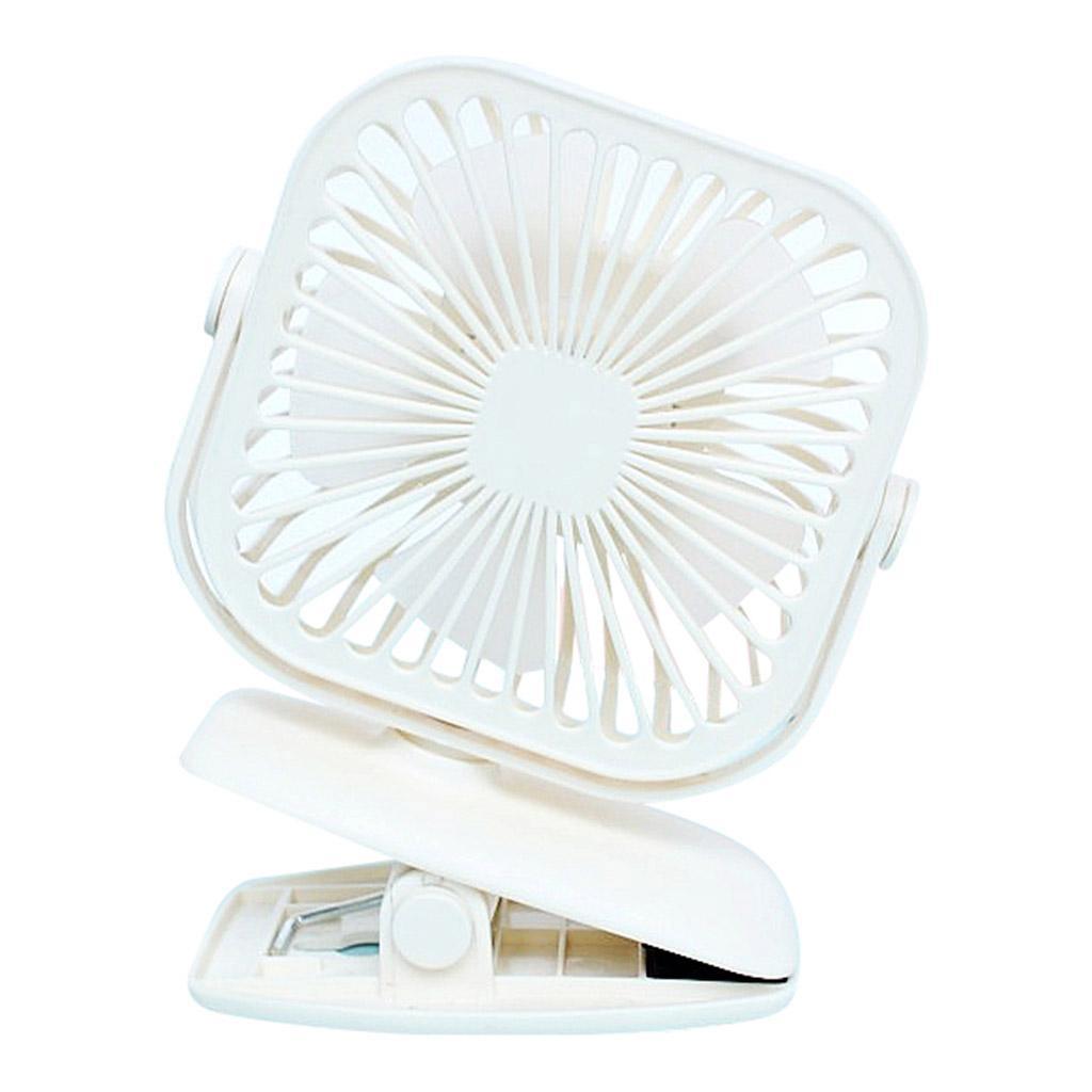 USB Mini Fan Rechargeable Clip Desktop Speed 600mAh Battery