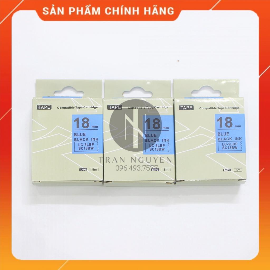 [Combo 3 cuộn] Nhãn in Tepra SC18BW (LC-5LBP) - Chữ đen nền dương 18mm x 8m - Hàng nhập khẩu